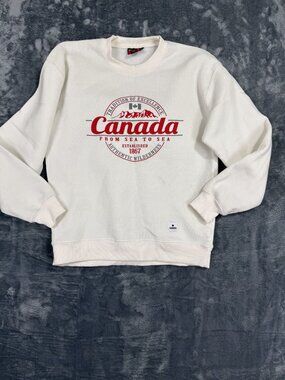 Canada Graphic Crewneck Sweatshirt White Teepee M Tradition Of Excellence 1867
